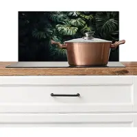 KitchenYeah Spatscherm keuken 70x30 cm - Kookplaat achterwand Plant - Monstera - Lichtinval - Muurbeschermer - Spatwand fornuis - Hoogwaardig aluminium
