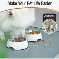 Karma Hondenvoermat kattenvoer mat siliconen rubberen mat, antislip ontwerp, 100% waterdichte voermat voor huisdieren, verhoogde rand om morsen van water of voedsel te voorkomen,