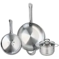 Elo Set van 2 Koekenpannen 24 en 32 cm en 1 braadpan 16 cm Elo Profi Brillant