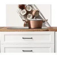 KitchenYeah Spatscherm keuken 90x45 cm - Kookplaat achterwand Kokosnoten - Bruin - Shaduw - Muurbeschermer - Spatwand fornuis - Hoogwaardig aluminium