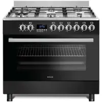 Wiggo WO-E969R(BX) - Gasfornuis - 5 gasbranders - Zwart RVS