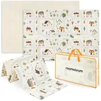 Mamabrum Dubbelzijdige Speelmat Vouwmat - 180 x 120 cm - Stad/Zandbeige