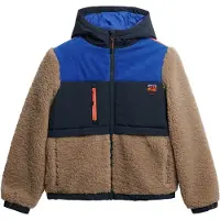 Superdry Fleece jas blauw / nachtblauw / taupe