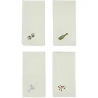 OYOY New Year katoenen servet 45x45 cm 4-pack Offwhite