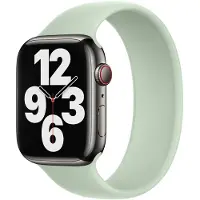 Apple Siliconen solobandje voor de Watch | 38/40/41/42 mm - Maat 2 - Mineral Green