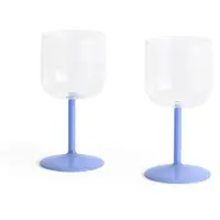 HAY Tint Wijnglas Pak Van 2 Doorzichtig / Jade Blue - Wijnglazen Borosilicaatglas Clear - AB530-A668-AT92