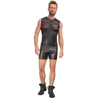 NEK Mesh Fetish Wetlook Top met Harnas