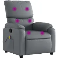 vidaXL Massagestoel van grijs kunstleer