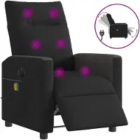 vidaXL Massagestoel elektrisch verstelbaar stof zwart