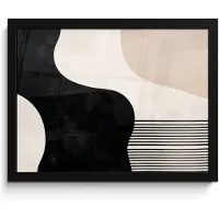 PosterMonkey Poster in lijst - Fotolijst 40x30 cm - Posters - Abstract - Japandi - Beige - Modern - Posterlijst zwart - Decoratie - Wanddecoratie woonkamer - Muurdecoratie slaapkamer