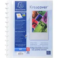 Exacompta Kreacover Showalbum met ringen en uitneembare tassen - 30 tassen - 60 zichten - A4 - - Wit - 86371E
