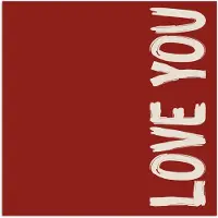 PosterMonkey Poster 100x100 cm - Schuin - Loveyou - Rood - Posters - Kamer decoratie - Wanddecoratie woonkamer - Muurdecoratie slaapkamer XXL