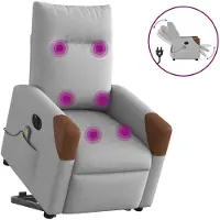 vidaXL Sta-op-massagestoel elektrisch verstelbaar stof wolk grijs