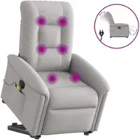 vidaXL Sta-op-massagestoel elektrisch verstelbaar stof wolk grijs