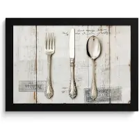 PosterMonkey Poster in lijst - Fotolijst 30x20 cm - Posters - Zilver - Bestek - Hout - Posterlijst zwart - Decoratie - Wanddecoratie woonkamer - Muurdecoratie slaapkamer