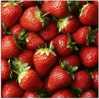 PosterMonkey Poster 75x75 cm - Aardbei - Fruit - Rood - Posters - Kamer decoratie - Wanddecoratie woonkamer - Muurdecoratie slaapkamer