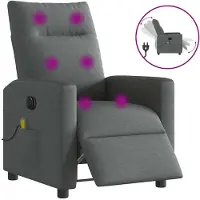 vidaXL Massagestoel elektrisch verstelbaar stof donkergrijs