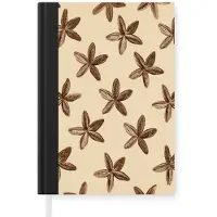 MuchoWow Notitieboek - Schrijfboek - Sterren - Bruin - Natuurlijk - Notitieboekje klein - A5 formaat - Schrijfblok