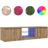 vidaXL Tv-meubel met LED 140x40x36 cm bewerkt hout artisanaal eiken