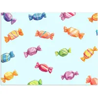 PosterMonkey Poster 160x120 cm - Blauw - Patroon - Snoep - Posters - Kamer decoratie - Wanddecoratie woonkamer - Muurdecoratie slaapkamer XXL