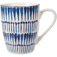 Excellent houseware Beker 350ml porselein wit/blauw