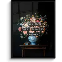 PosterMonkey Poster in lijst - Fotolijst 60x80 cm - Posters - Bloemen - Art - Pastel - Quotes - Posterlijst zwart - Decoratie - Wanddecoratie woonkamer - Muurdecoratie slaapkamer