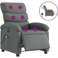 vidaXL Massagestoel elektrisch verstelbaar stof donkergrijs