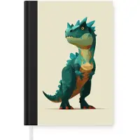MuchoWow Notitieboek - Schrijfboek - Stekels - Dino - Blauw - Gespierd - Notitieboekje klein - A5 formaat - Schrijfblok