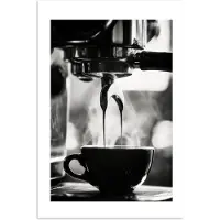 PosterMonkey Poster 120x180 cm - Coffee - Espresso - Koffiemachine - Kop - Posters - Wanddecoratie keuken - Muurdecoratie woonkamer - Decoratieve accessoires - Kamer muur decoratie