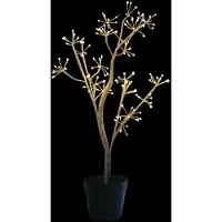 Luca Lighting Boom in pot bruin classic wit twinkly, 144LED IP44 timer adapter H90 x D25-35cm