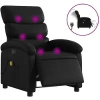 vidaXL Massagestoel verstelbaar elektrisch kunstleer zwart
