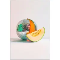 PosterMonkey Poster 40x60 cm - Disco - Discobal - Meloen - Pastel - Posters - Wanddecoratie keuken - Muurdecoratie woonkamer - Decoratieve accessoires - Kamer muur decoratie
