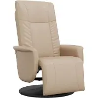 vidaXL Fauteuil verstelbaar met voetensteun kunstleer cappuccinokleur