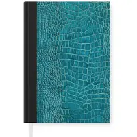 MuchoWow Notitieboek - Schrijfboek - Krokodillenleertextuur - Blauw - Exotisch - Notitieboekje klein - A5 formaat - Schrijfblok