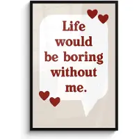 PosterMonkey Poster in lijst - Fotolijst 80x120 cm - Posters - Quote - Tekstballon - Hartjes - Posterlijst zwart - Decoratie - Wanddecoratie woonkamer - Muurdecoratie slaapkamer