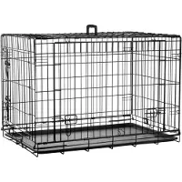 Flamingo Hondenbench L – Opvouwbare Hondenbench Draadkooi Zwart – 93x59x62,5 cm – hondenbench Nyo Zwart