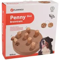 Flamingo hondenspeelgoed – Brain Train Penny – houten intelligentiespel voor honden – 2-in-1 puzzel – hersenwerk voor honden – 32 cm