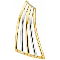 MORI Gold 14krt geel-/witgouden hanger, subtiele fantasie hanger met een moderne uitstraling, model 41-HY-528