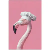 PosterMonkey Poster 20x30 cm - Flamingo - Roze - Koksmuts - Vogel - Posters - Wanddecoratie keuken - Muurdecoratie woonkamer - Decoratieve accessoires - Kamer muur decoratie