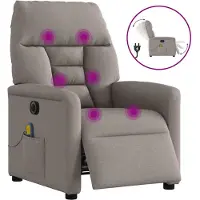 vidaXL Massagestoel elektrisch verstelbaar stof taupe
