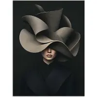 PosterMonkey Poster 120x160 cm - Zwarte - Hoed - Vrouw - Posters - Kamer decoratie - Wanddecoratie woonkamer - Muurdecoratie slaapkamer XXL
