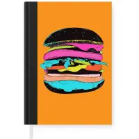 MuchoWow Notitieboek - Schrijfboek - Hamburger - Kleurrijk - Speels - Notitieboekje klein - A5 formaat - Schrijfblok