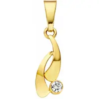 MORI Gold 14krt geelgouden hanger met 0,03crt diamant, subtiele hanger met een moderne uitstraling, model 40-HN-391-0.03crt