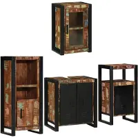 vidaXL Badkamermeubel Set 4 st Multikleur Massief hergebruikt hout