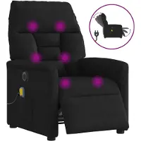 vidaXL Massagestoel elektrisch verstelbaar microvezelstof zwart
