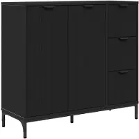 vidaXL Dressoir Zwart 89,5 x 33 x 82 cm Bewerkt hout