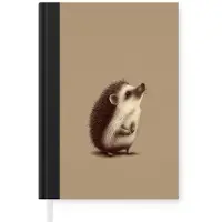 MuchoWow Notitieboek - Schrijfboek - Egel - Snuitje - Bruin - Stekels - Notitieboekje klein - A5 formaat - Schrijfblok