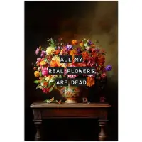 PosterMonkey Poster 60x90 cm - Kleur - Bloemen - Vintage - Bloemenvaas - Posters - Kamer decoratie - Wanddecoratie woonkamer - Muurdecoratie slaapkamer