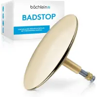 Bächlein universele badstop - afvoerplug [goud] - incl. vervangingsdichting - afvoerset voor elk standaard badkuip - badstop