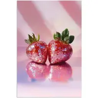 PosterMonkey Poster 20x30 cm - Disco - Fruit - Glitter - Strawberry - Posters - Wanddecoratie keuken - Muurdecoratie woonkamer - Decoratieve accessoires - Kamer muur decoratie
